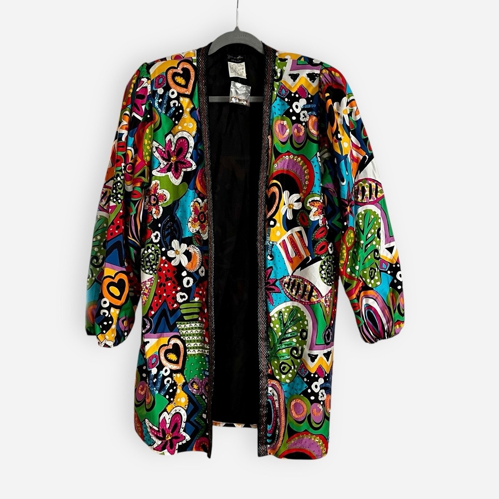 Diane Freis Original Hand Beaded Sequin Long Sleeve Jacket Blazer‎ Medium